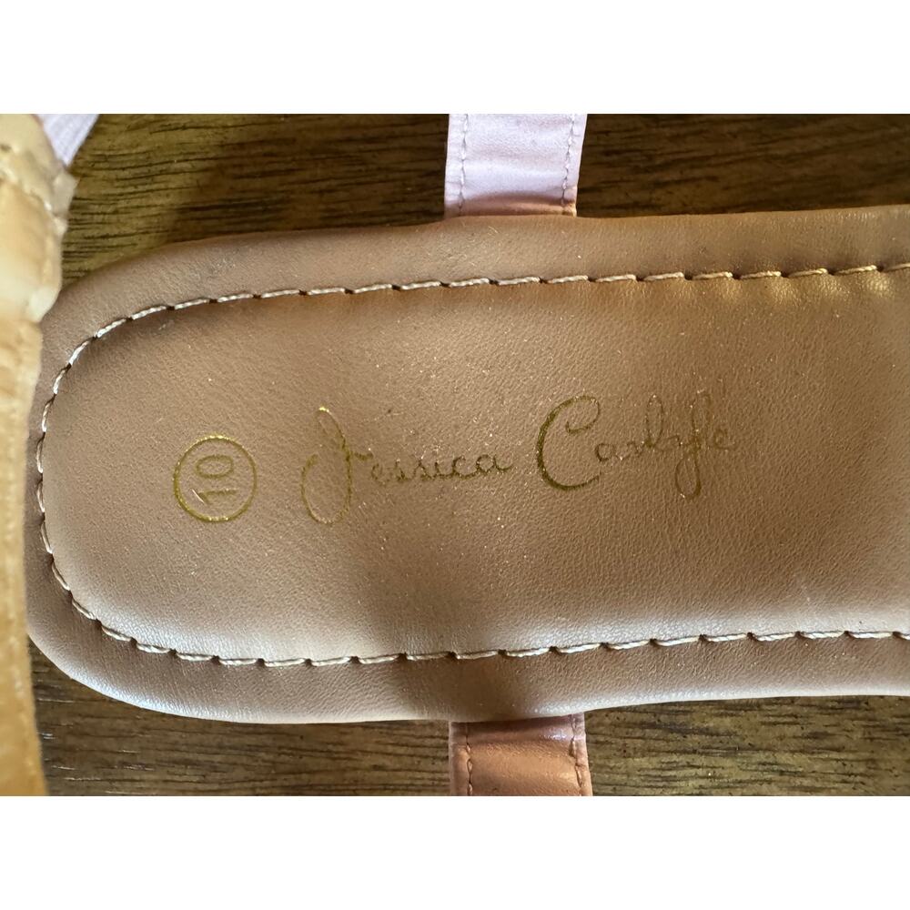 Jessica Carlyle Rose Gold Rhinestone Flat Sandals Women’s Size 10 - Picture 4 of 8